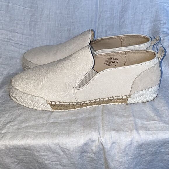 NINE WEST Beige Oranges Leather Espadrille Slip On-8.5 - Picture 4 of 9